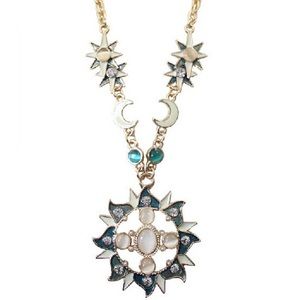 Sun Moon Star Astrology Mystic Statement Necklace